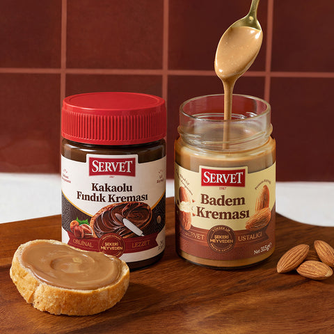 Servet Kakaolu Fındık Kreması 315g + Servet Badem Kreması 315g