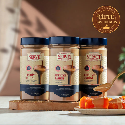 Double Roasted Fresh Servet Tahini - 500g Pack of 3