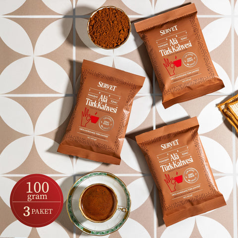 Servet Alâ Türk Kahvesi 100g 3'lü Paket