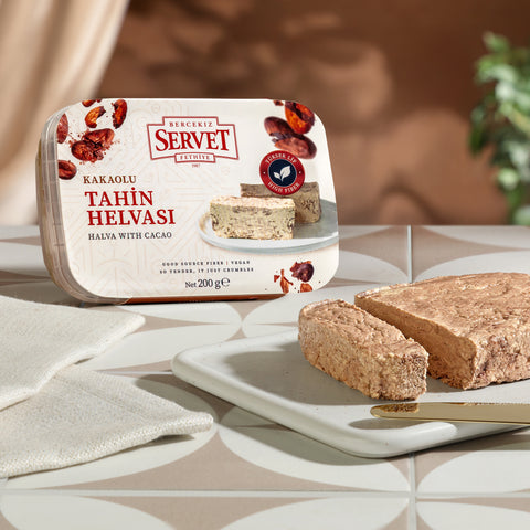 Rafine Şeker İlavesiz - Kakaolu Taze Tahin Helvası 200g