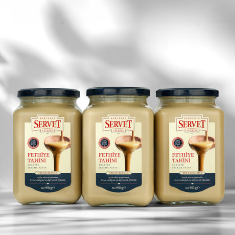 Tek Kavrulmuş Taze Servet Tahini - 950 g 3'lü Paket