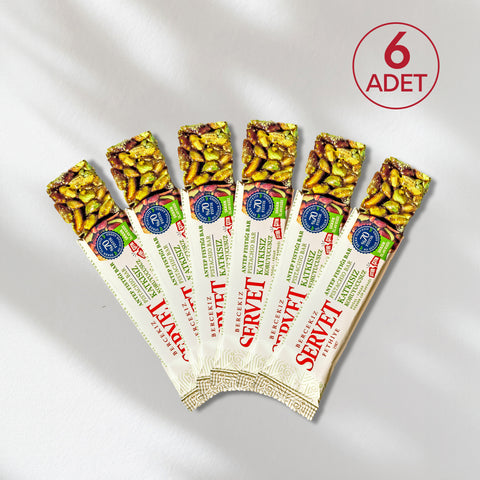 Şeker İlavesiz Antep Fıstığı Krokan Bar 20 g 6'lı Paket