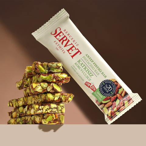Sade Tahin Helvası 400g + Şeker İlavesiz Antep Fıstığı Krokan Bar 20g 6'lı Paket