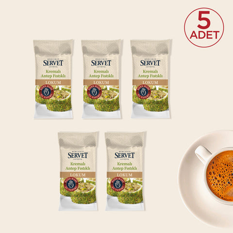 Kremalı Antep Fıstıklı Sarma Lokum 20g 5'li Paket